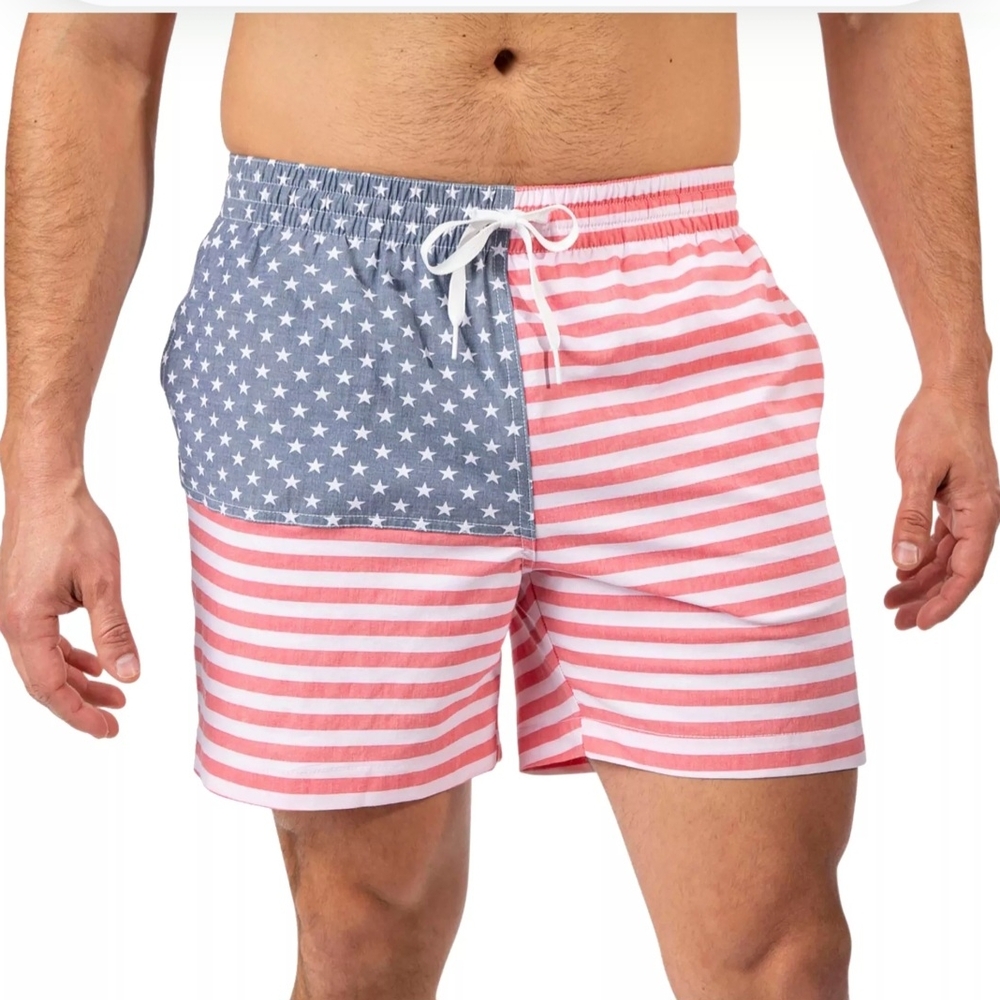 Chubbies Red, White, and Blue Swim Trunks